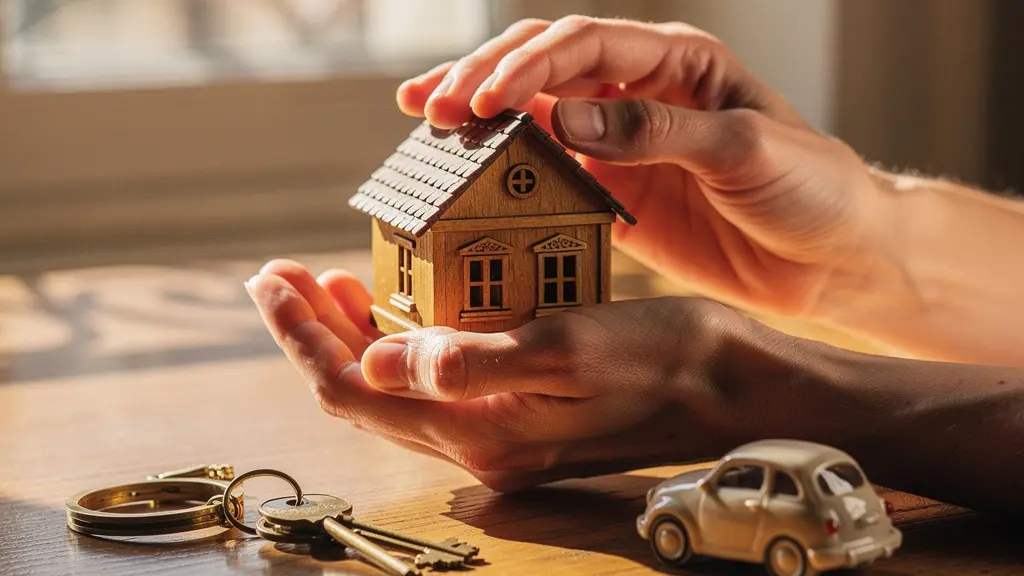 Scène symbolique représentant la protection offerte par l'assurance responsabilité civile dans le cadre de locations et partages entre particuliers en France