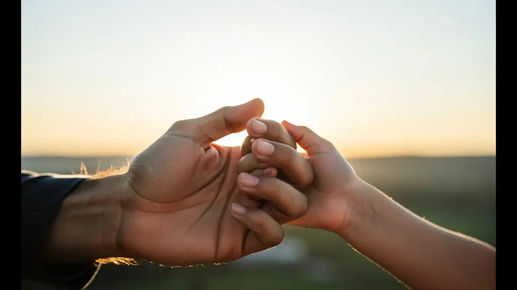 Main d'adulte tenant délicatement celle d'un enfant symbolisant la protection