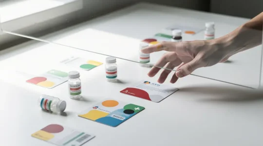 Cartes de santé et dispositifs médicaux symbolisant les problèmes de tiers payant