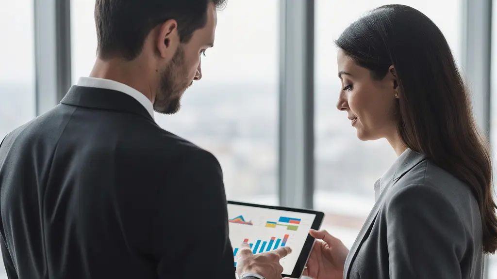 Conseiller et client consultant des garanties assurance véhicule prestige sur tablette