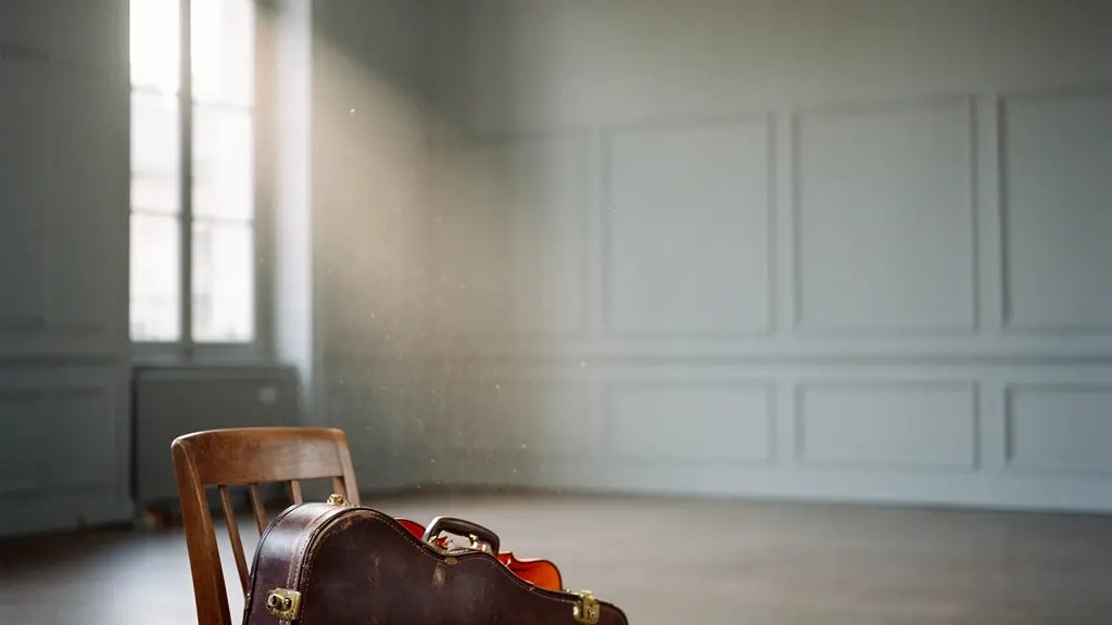 Étui de violon entrouvert dans une lumière douce, symbolisant la protection nécessaire pour les instruments de musique coûteux
